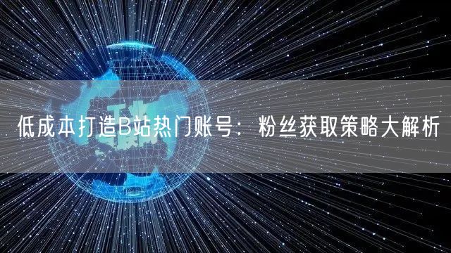 低成本打造B站热门账号：粉丝获取策略大解析