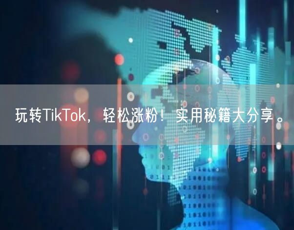 玩转TikTok，轻松涨粉！实用秘籍大分享。