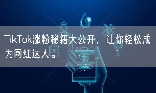 TikTok涨粉秘籍大公开，让你轻松成为网红达人。