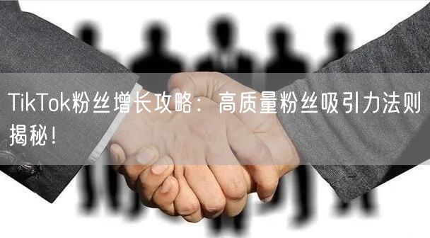 TikTok粉丝增长攻略：高质量粉丝吸引力法则揭秘！