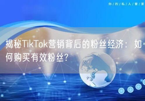 揭秘TikTok营销背后的粉丝经济：如何购买有效粉丝?