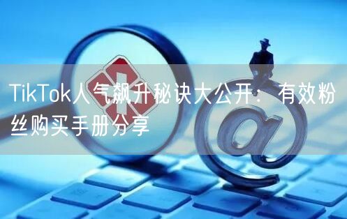 TikTok人气飙升秘诀大公开：有效粉丝购买手册分享