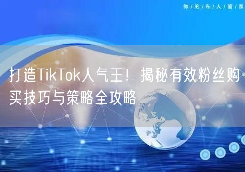打造TikTok人气王！揭秘有效粉丝购买技巧与策略全攻略