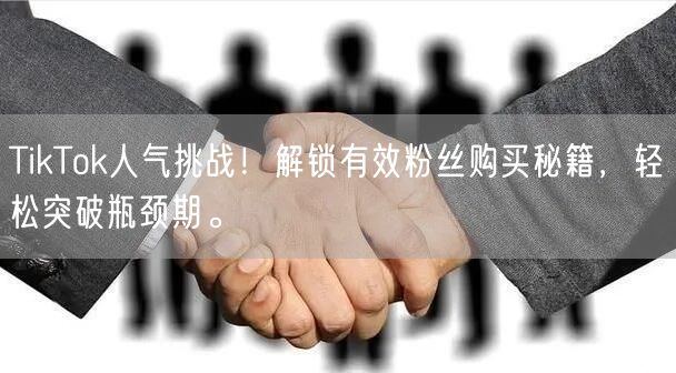 TikTok人气挑战！解锁有效粉丝购买秘籍，轻松突破瓶颈期。