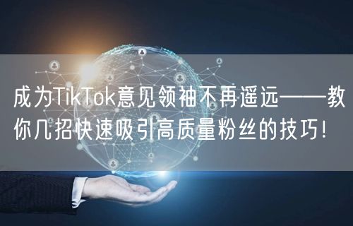 成为TikTok意见领袖不再遥远——教你几招快速吸引高质量粉丝的技巧！