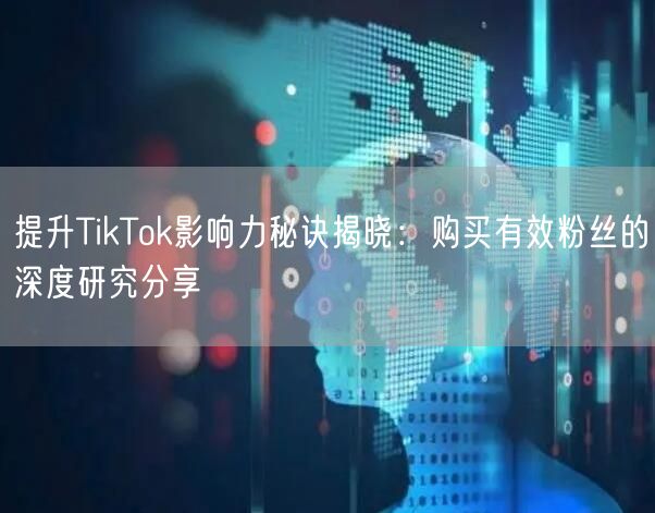 提升TikTok影响力秘诀揭晓：购买有效粉丝的深度研究分享