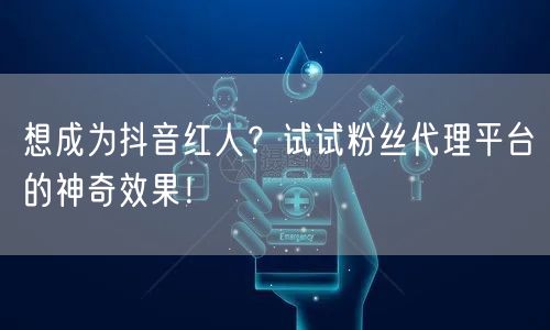 想成为抖音红人？试试粉丝代理平台的神奇效果！