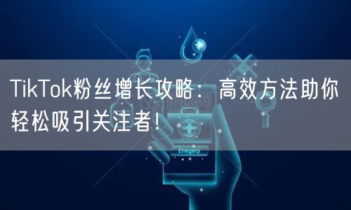 TikTok粉丝增长攻略：高效方法助你轻松吸引关注者！