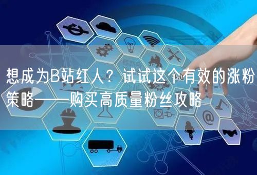 想成为B站红人？试试这个有效的涨粉策略——购买高质量粉丝攻略