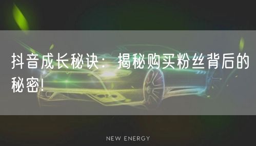 抖音成长秘诀：揭秘购买粉丝背后的秘密!