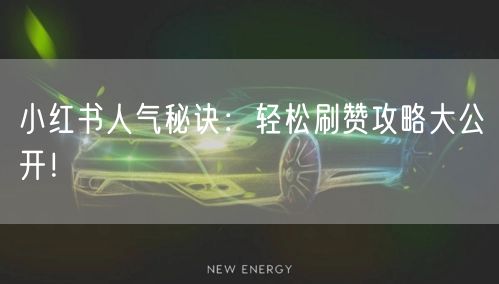 小红书人气秘诀：轻松刷赞攻略大公开！