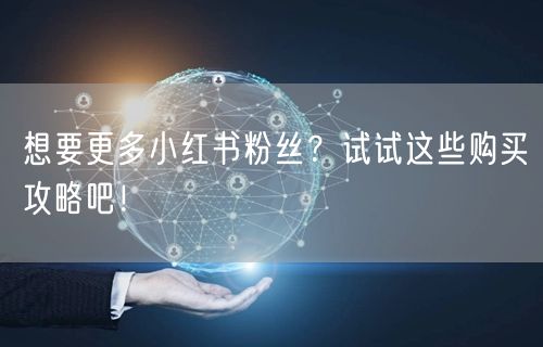 想要更多小红书粉丝？试试这些购买攻略吧！