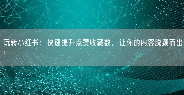 玩转小红书：快速提升点赞收藏数，让你的内容脱颖而出！