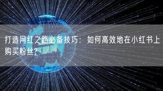 打造网红之路必备技巧：如何高效地在小红书上购买粉丝?